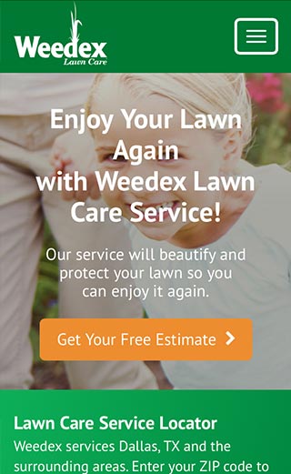 Weedex Lawn Care Mobile Experience