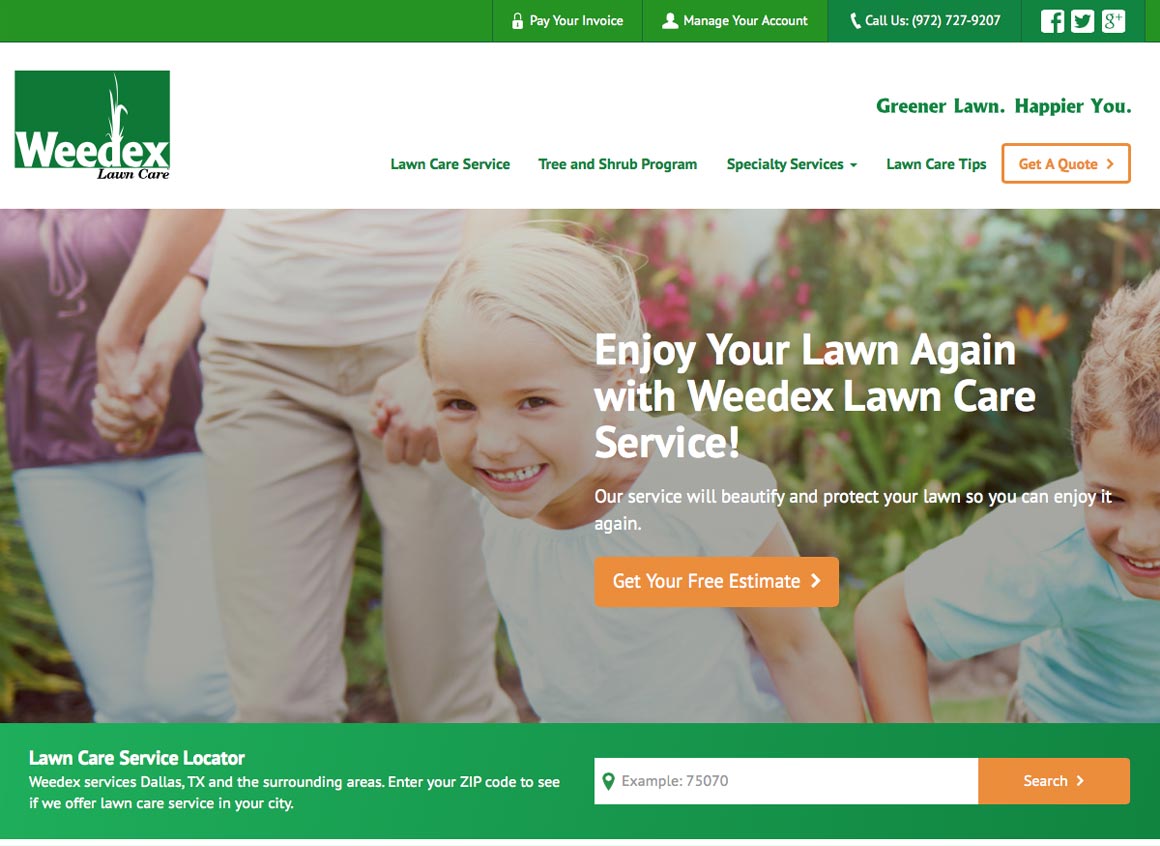 Weedex Lawn Care Desktop Experience